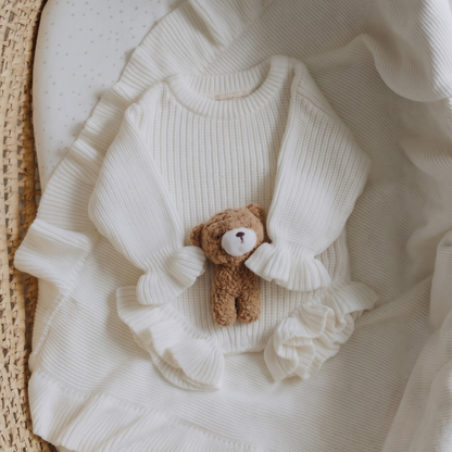 Ruffle Knit Romper — Ivory