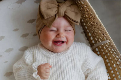 Top knot headband bow- Acorn