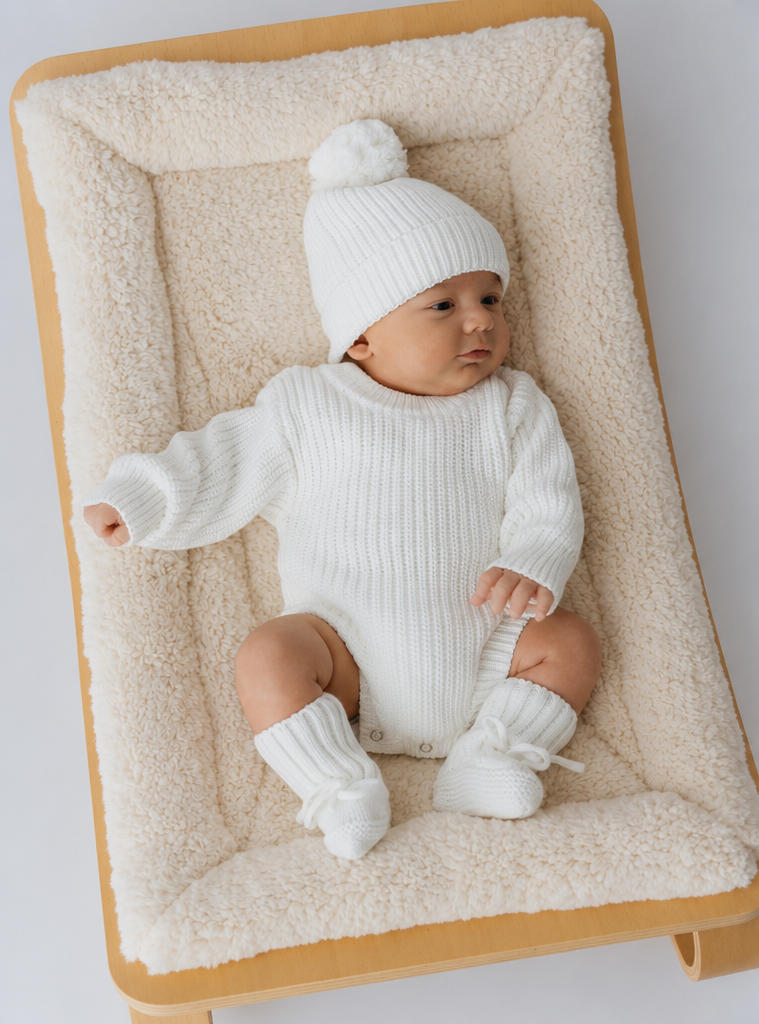 Chunky Knit Romper — Ivory