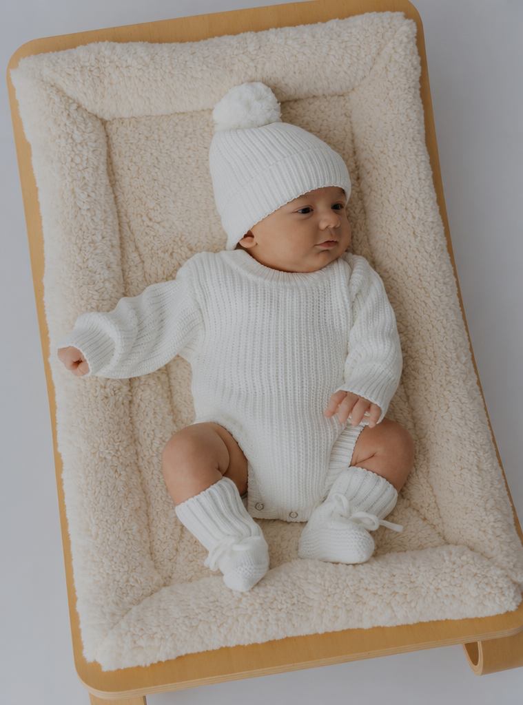 Chunky Knit Romper — Ivory