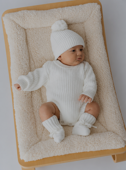 Chunky Knit Romper — Ivory