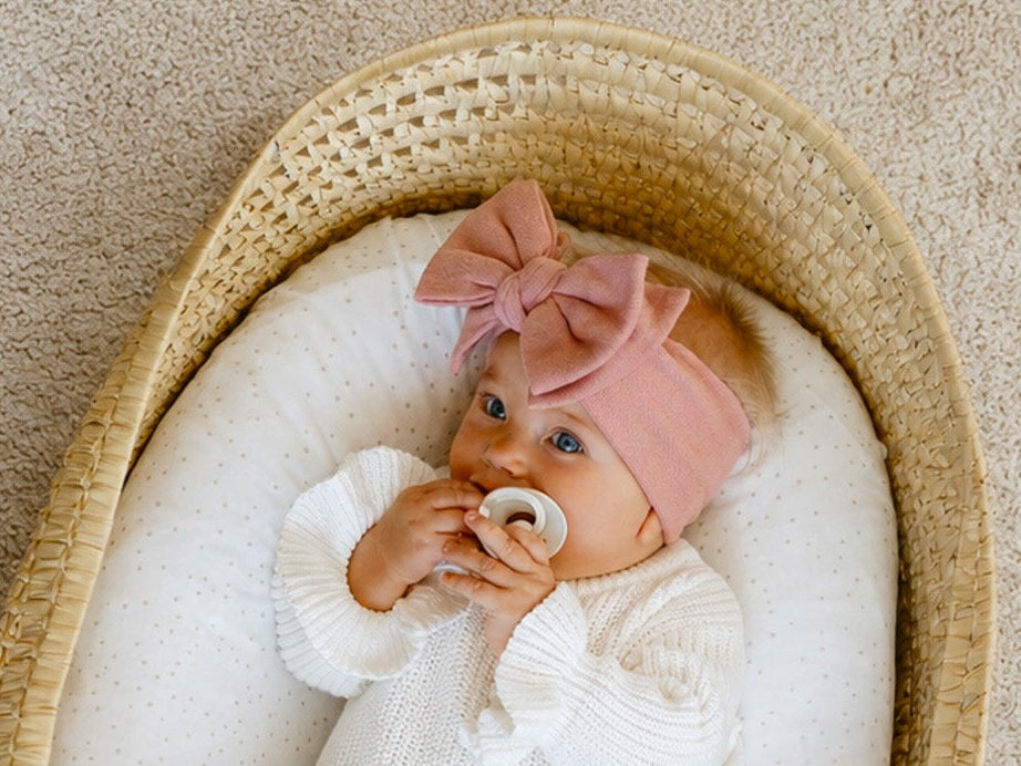 Top Knot Headband Bow- Dusty Rose