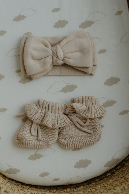 Top Knot Headband Bow- Oat