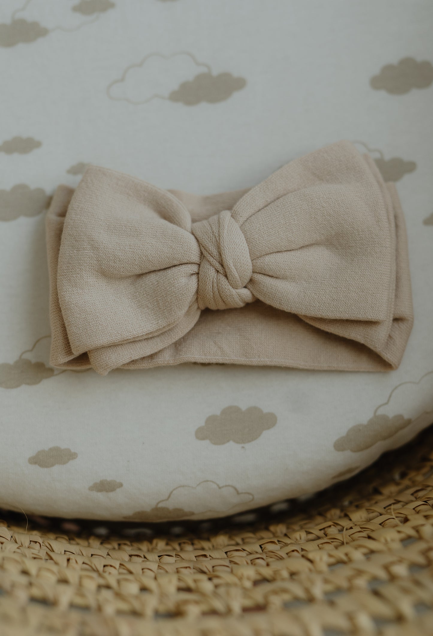 Top Knot Headband Bow- Oat