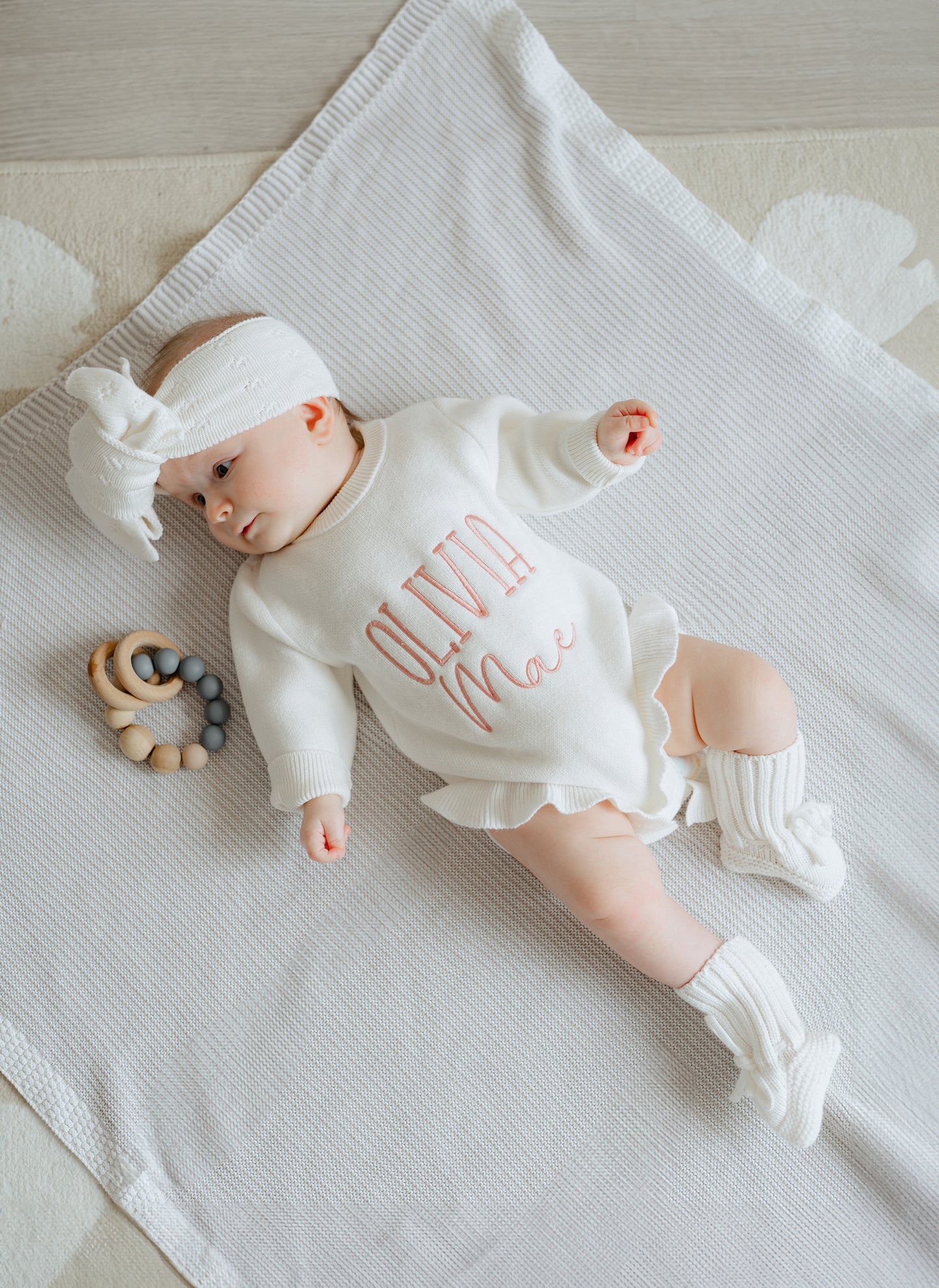 Knit ruffle romper