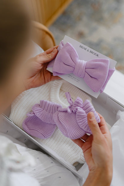 Top Knot Headband Bow- Lavender