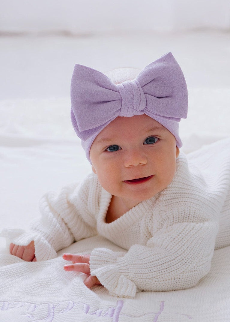 Top Knot Headband Bow- Lavender
