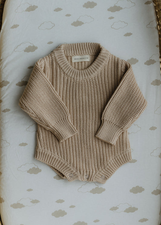 Chunky Knit Romper — Oat
