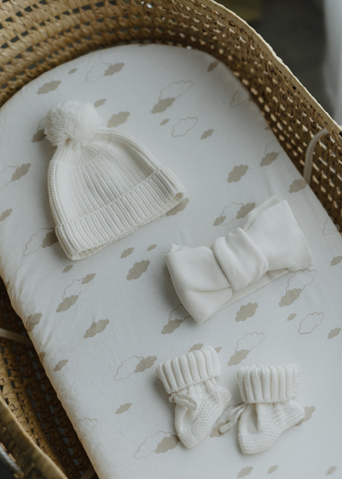 Knit Bow Headband- Ivory