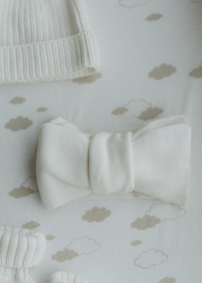 Knit Bow Headband- Ivory