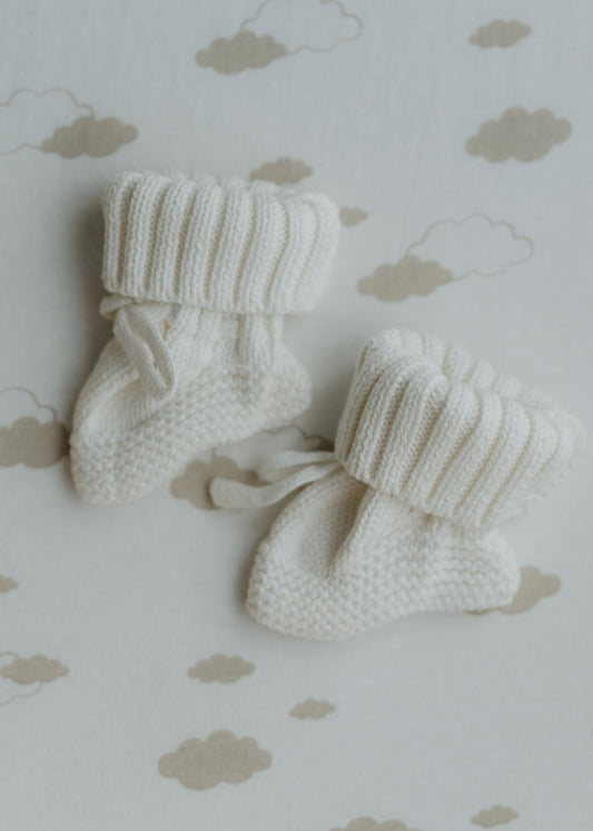 Knit Booties- Ivory