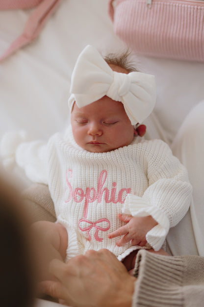 Ruffle Knit Romper — Ivory