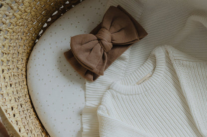 Top knot headband bow- Acorn