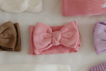 Top Knot Headband Bow- Baby Pink