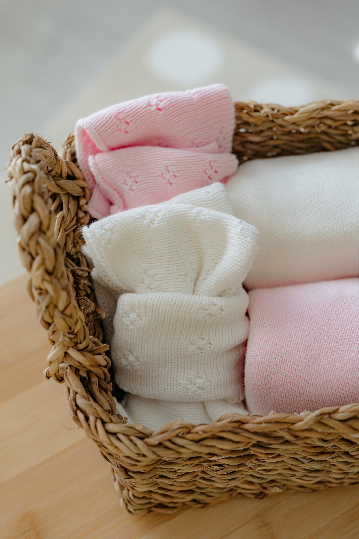 Knit Pointelle Baby Bow