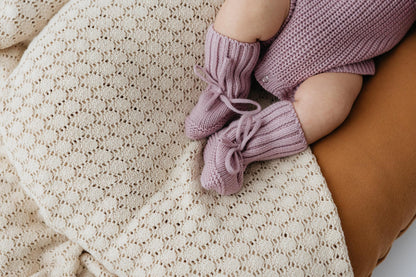 Chunky lavender knit romper