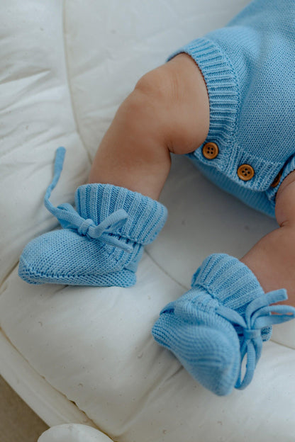 Knit baby booties
