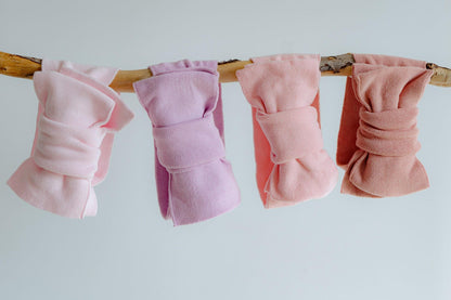 Knit Baby Bow and Booties Set