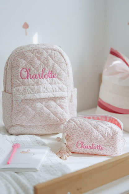 Quilted flower backpack
