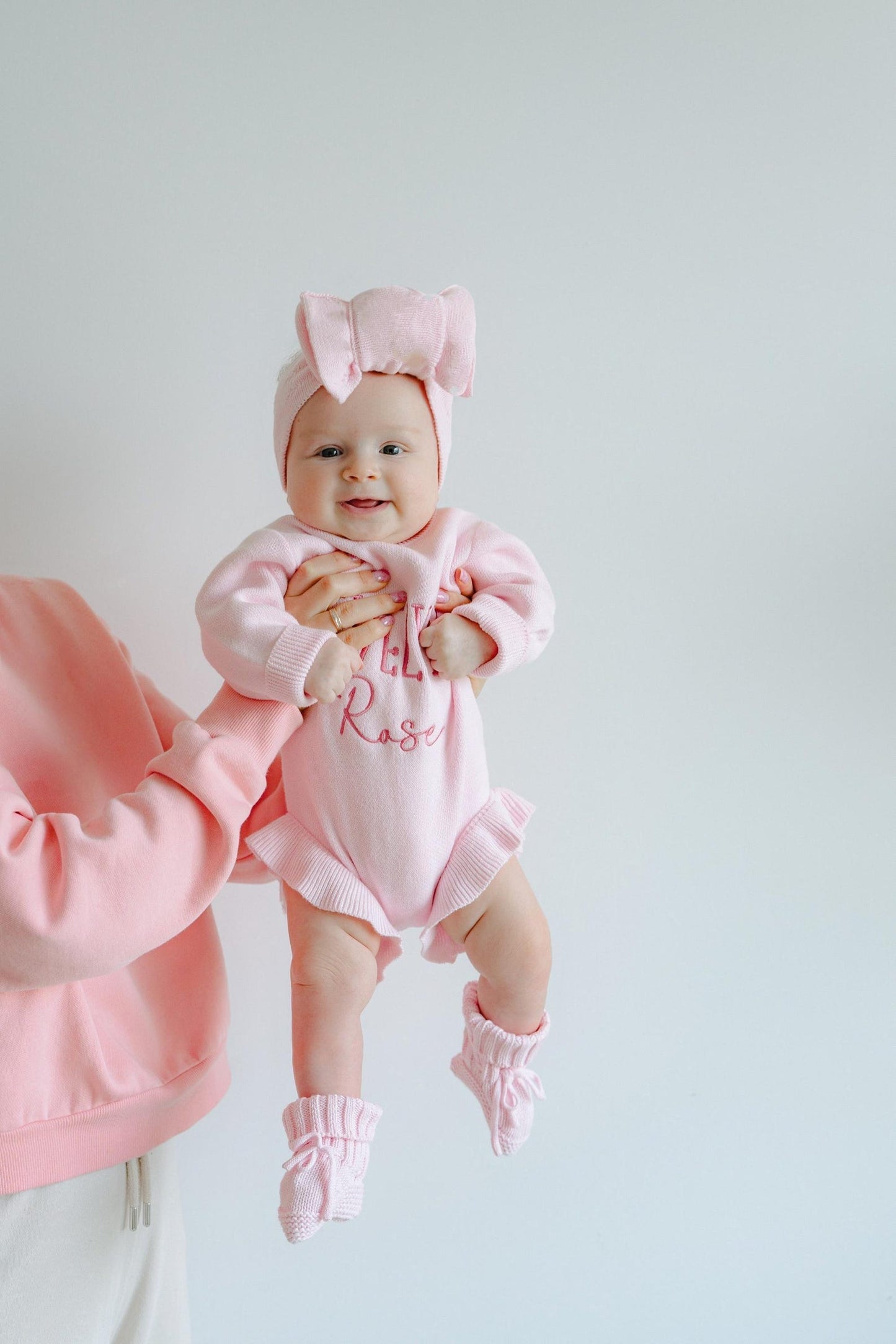 Knit ruffle romper