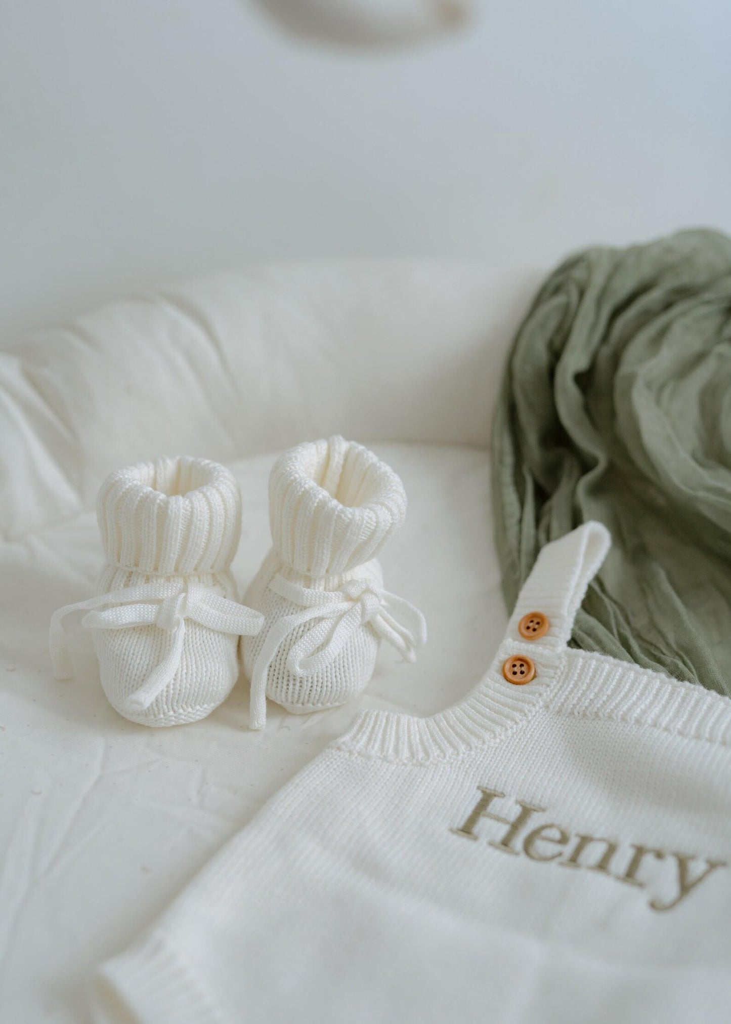 Knit baby booties