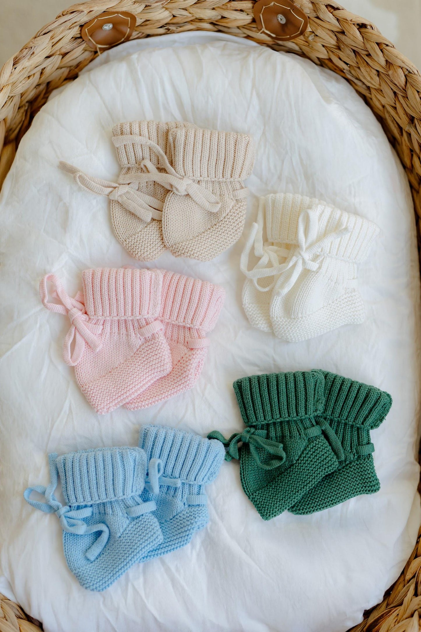 Knit baby booties