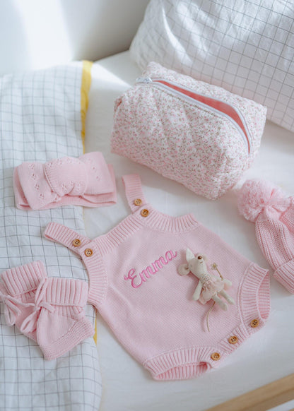 Knit Pointelle Baby Bow