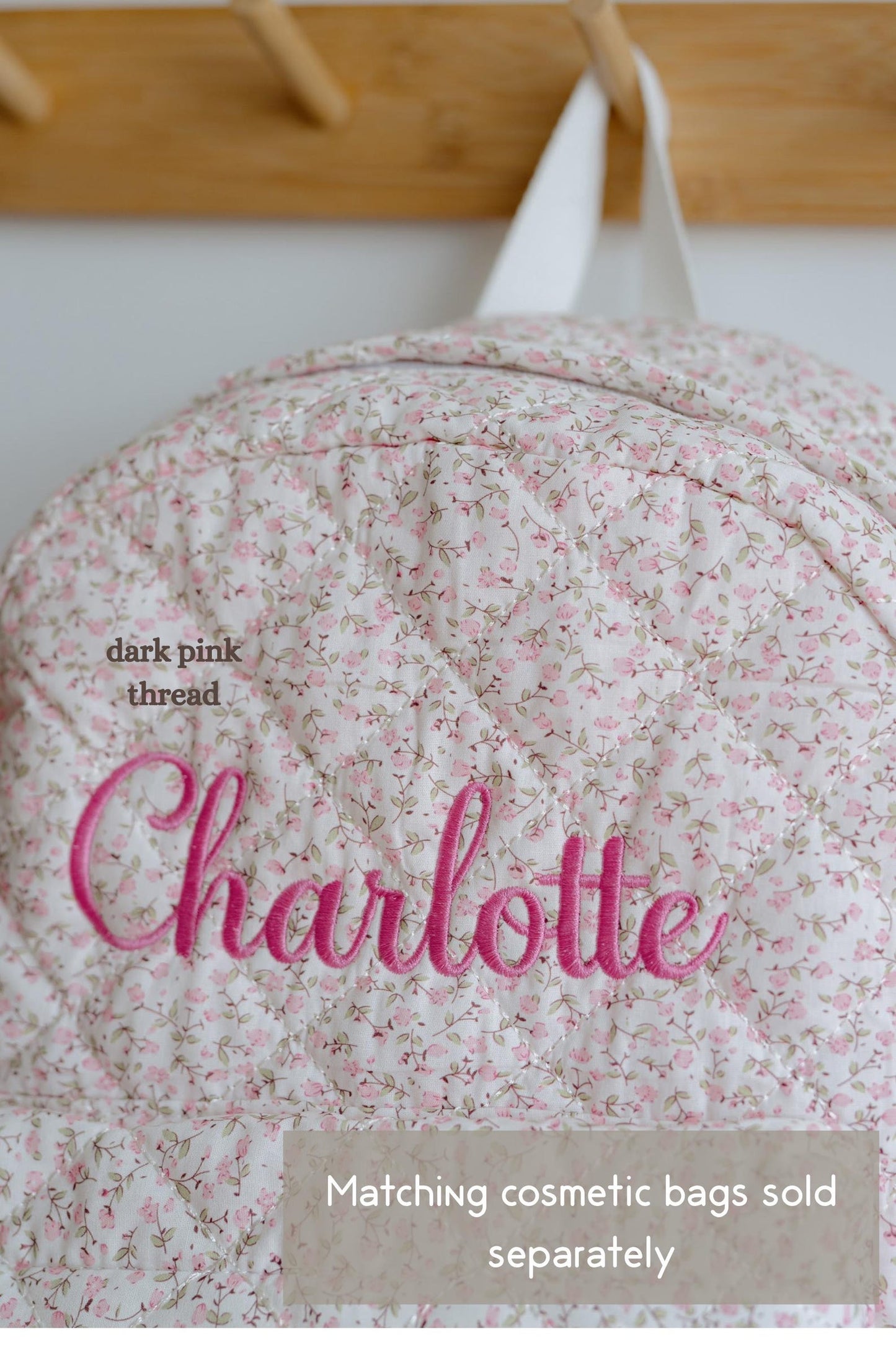 Quilted flower backpack