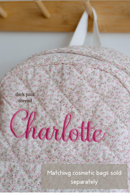Quilted flower backpack