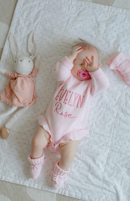 Knit ruffle romper