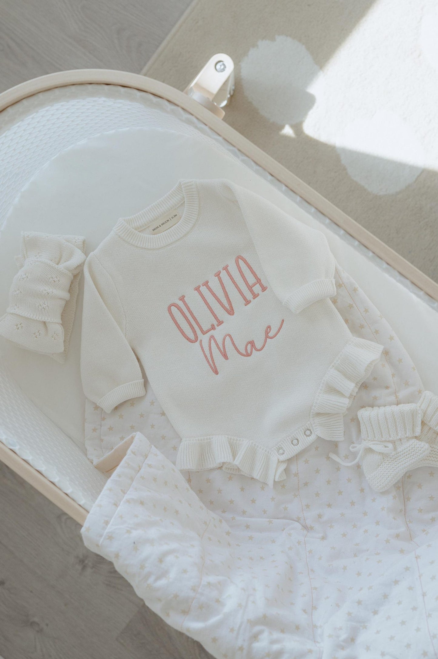 Knit ruffle romper