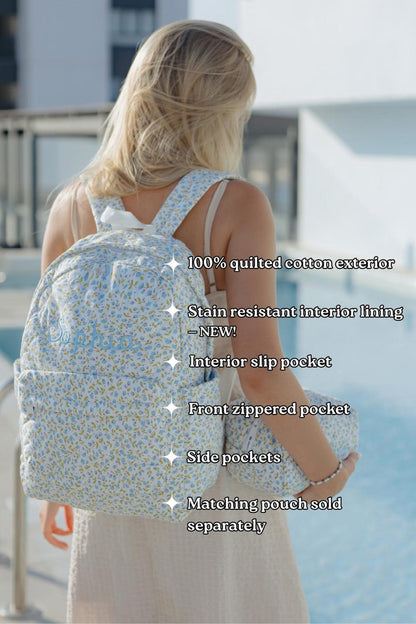 Quilted flower backpack