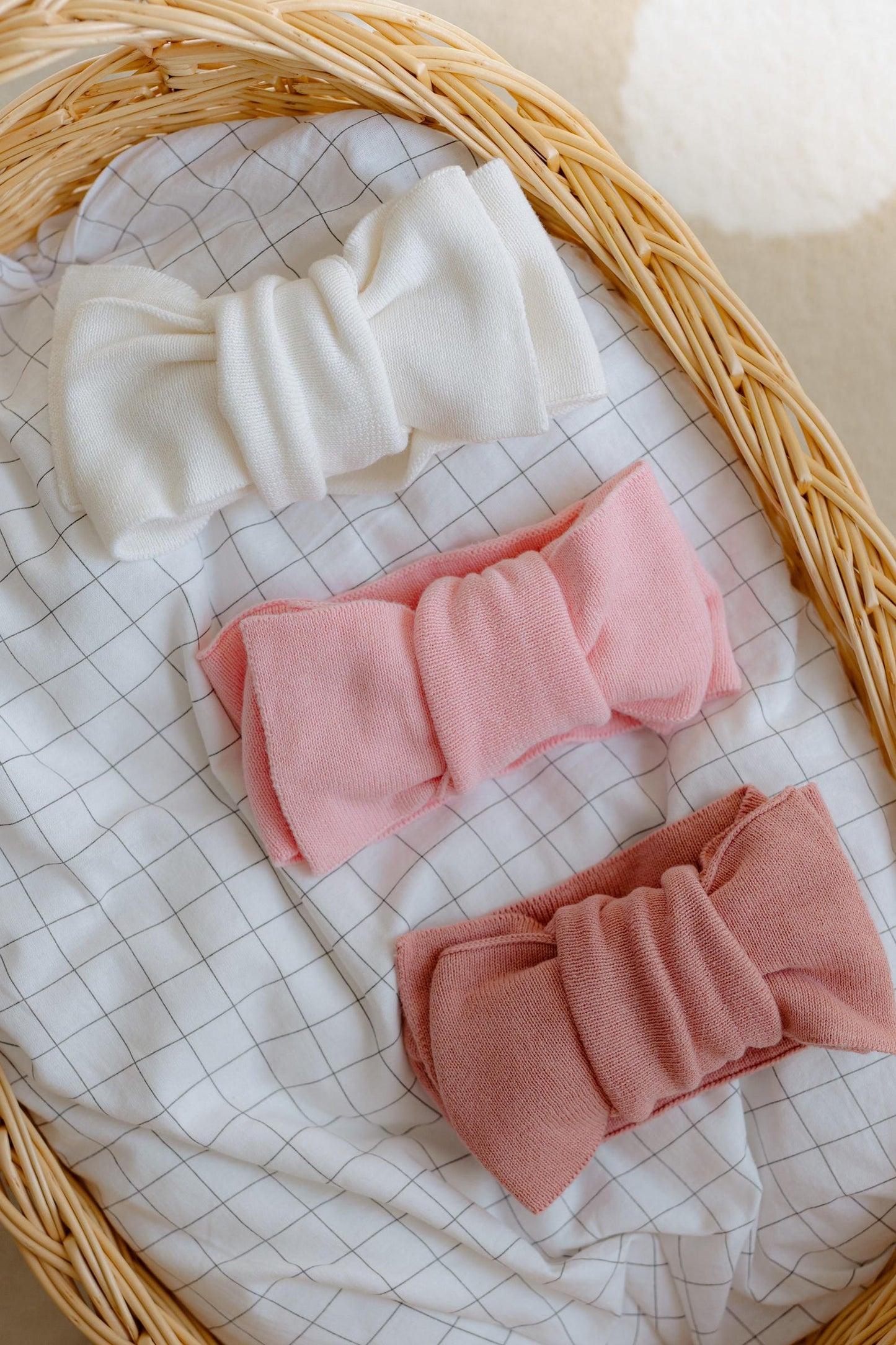 Knit Baby Bow and Booties Set