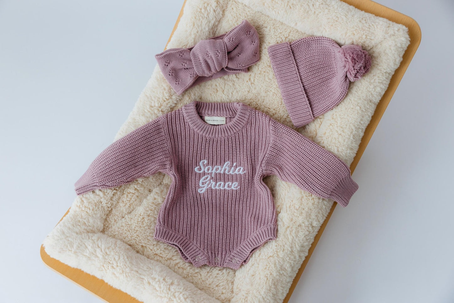 Chunky lavender knit romper