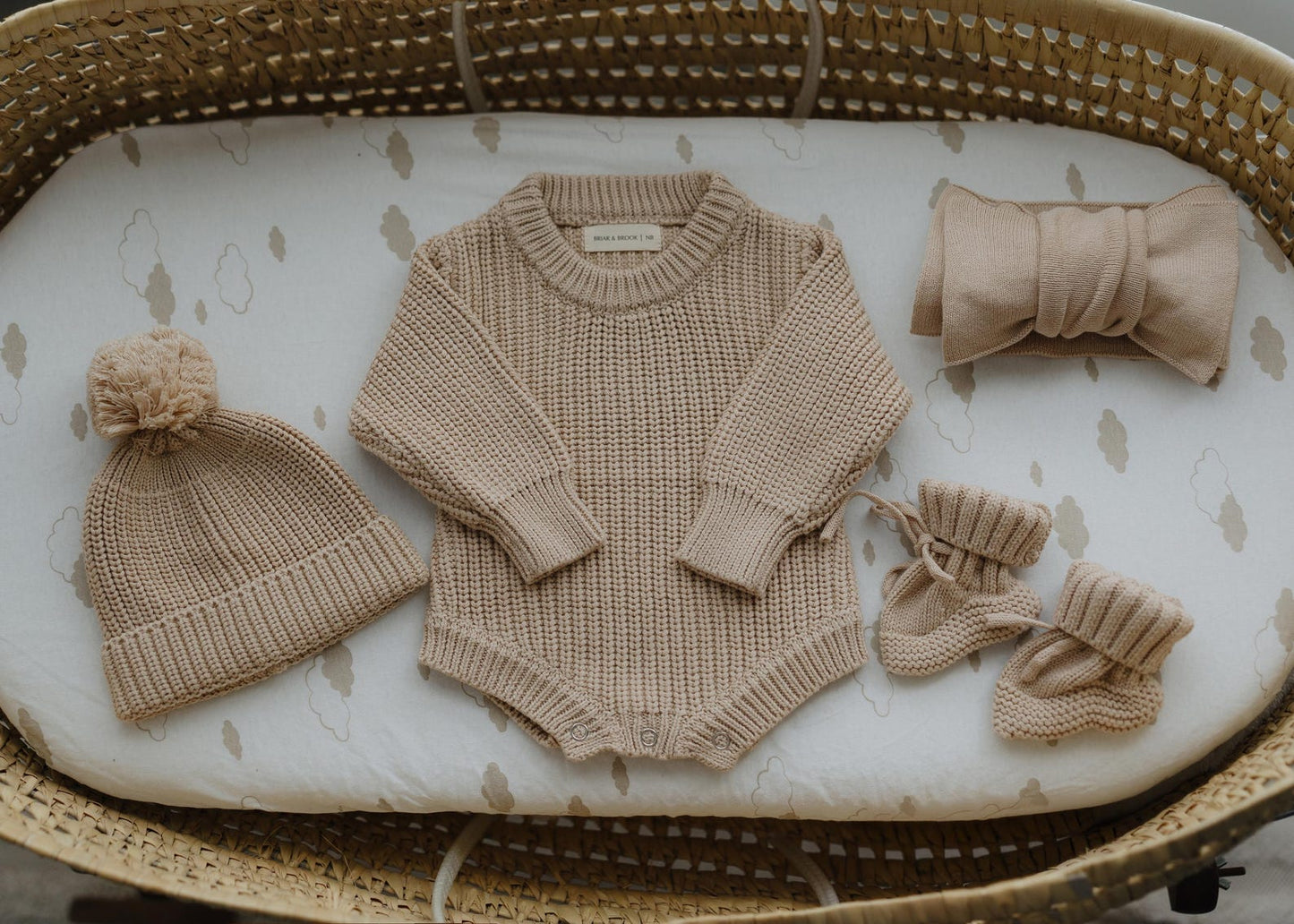 Chunky Gender Neutral Ivory Knit Romper