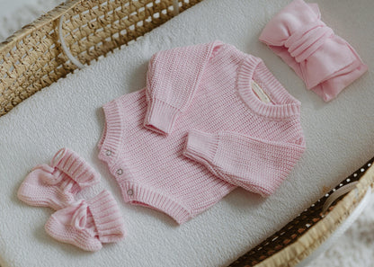 Pink Chunky Knit Romper