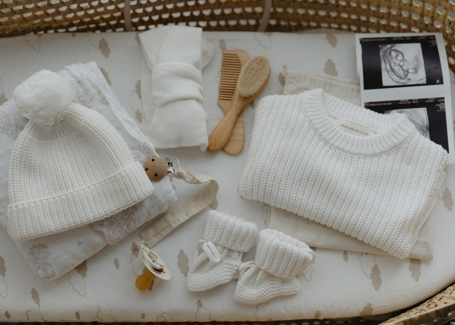 Chunky Gender Neutral Ivory Knit Romper
