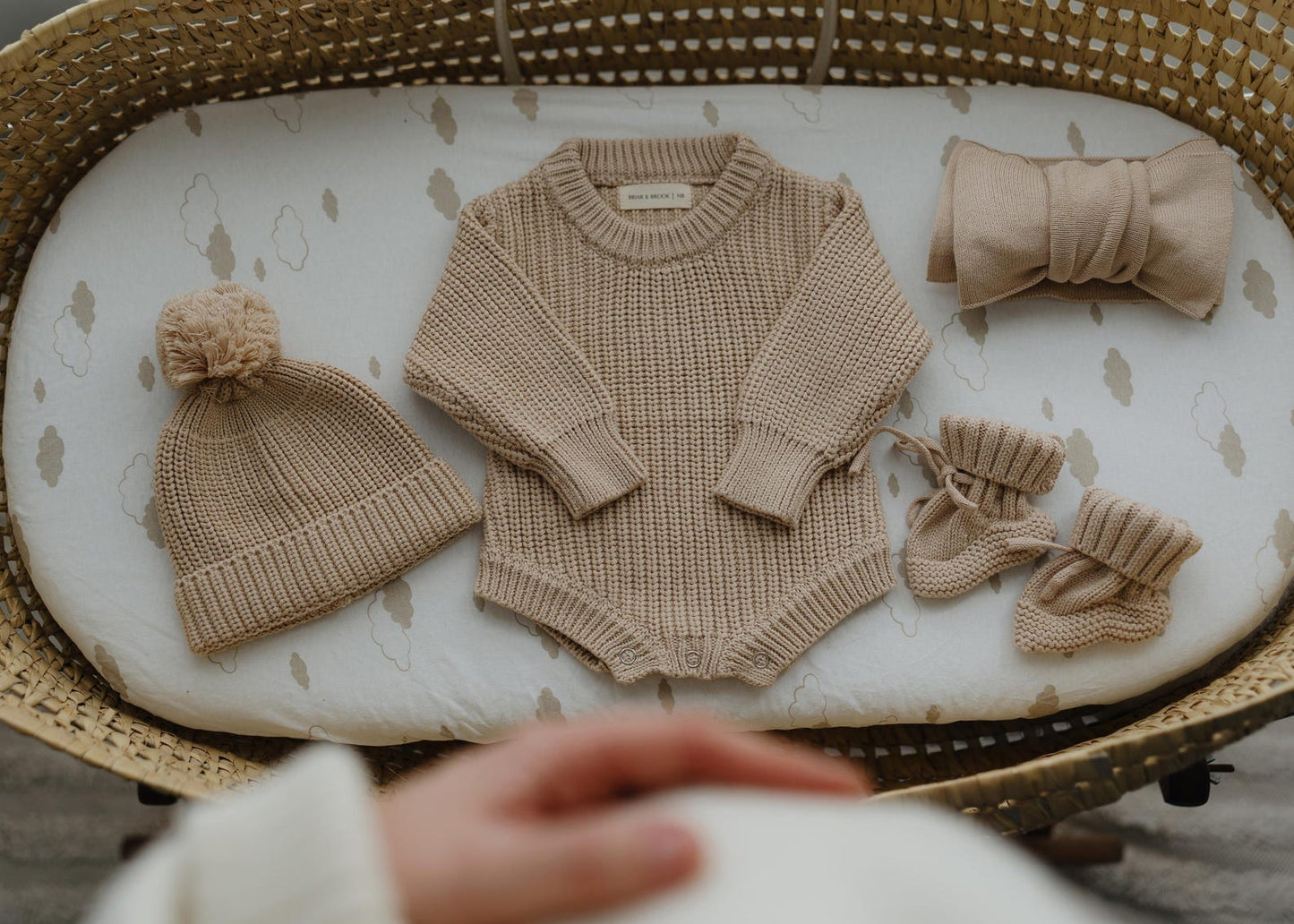 Chunky Gender Neutral Ivory Knit Romper