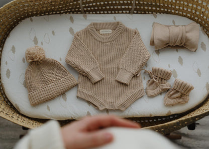 Chunky Gender Neutral Ivory Knit Romper