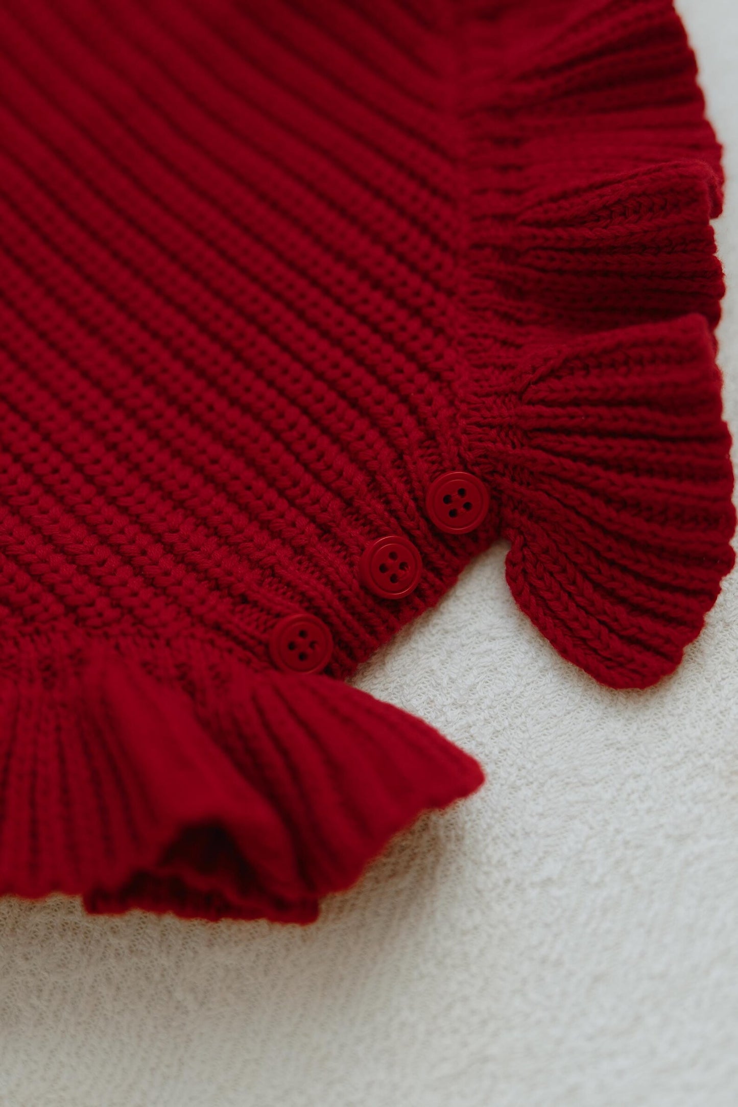 Red Baby Ribbed Knit Jumpsuit