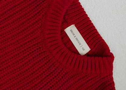 Red Baby Ribbed Knit Jumpsuit