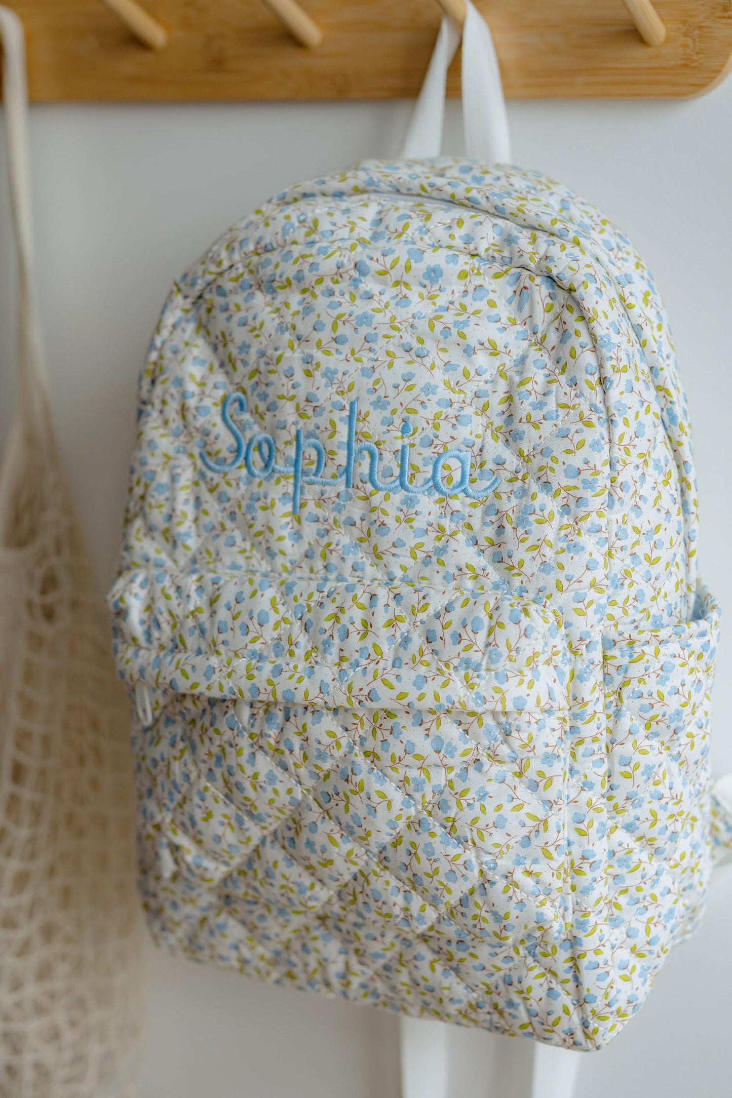 Quilted flower backpack