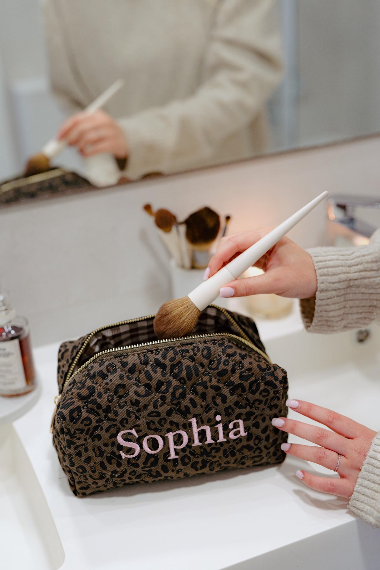 Leopard cosmetic bag