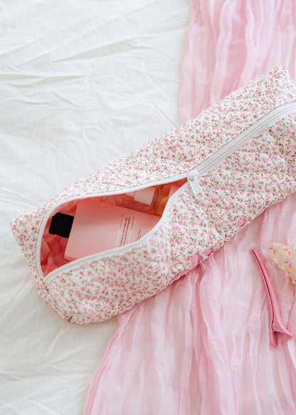 Flower quilted hair tool bag