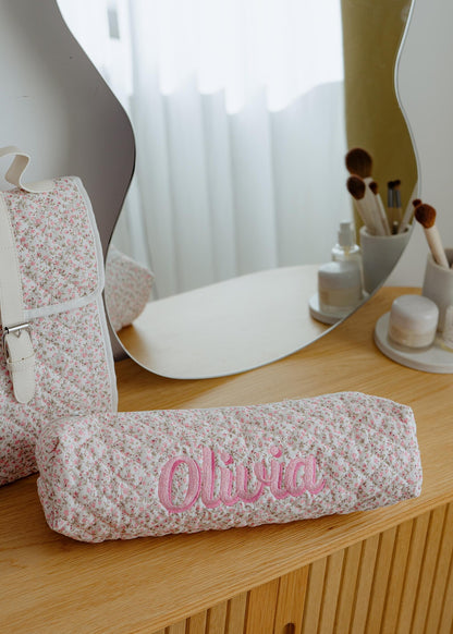 Flower quilted hair tool bag