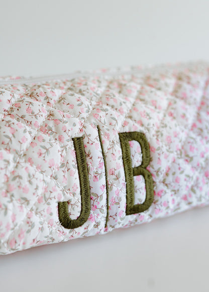 Flower quilted hair tool bag
