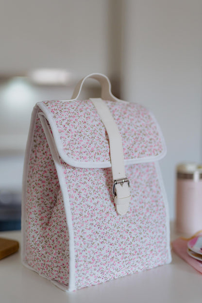 Quilted floral lunch bag