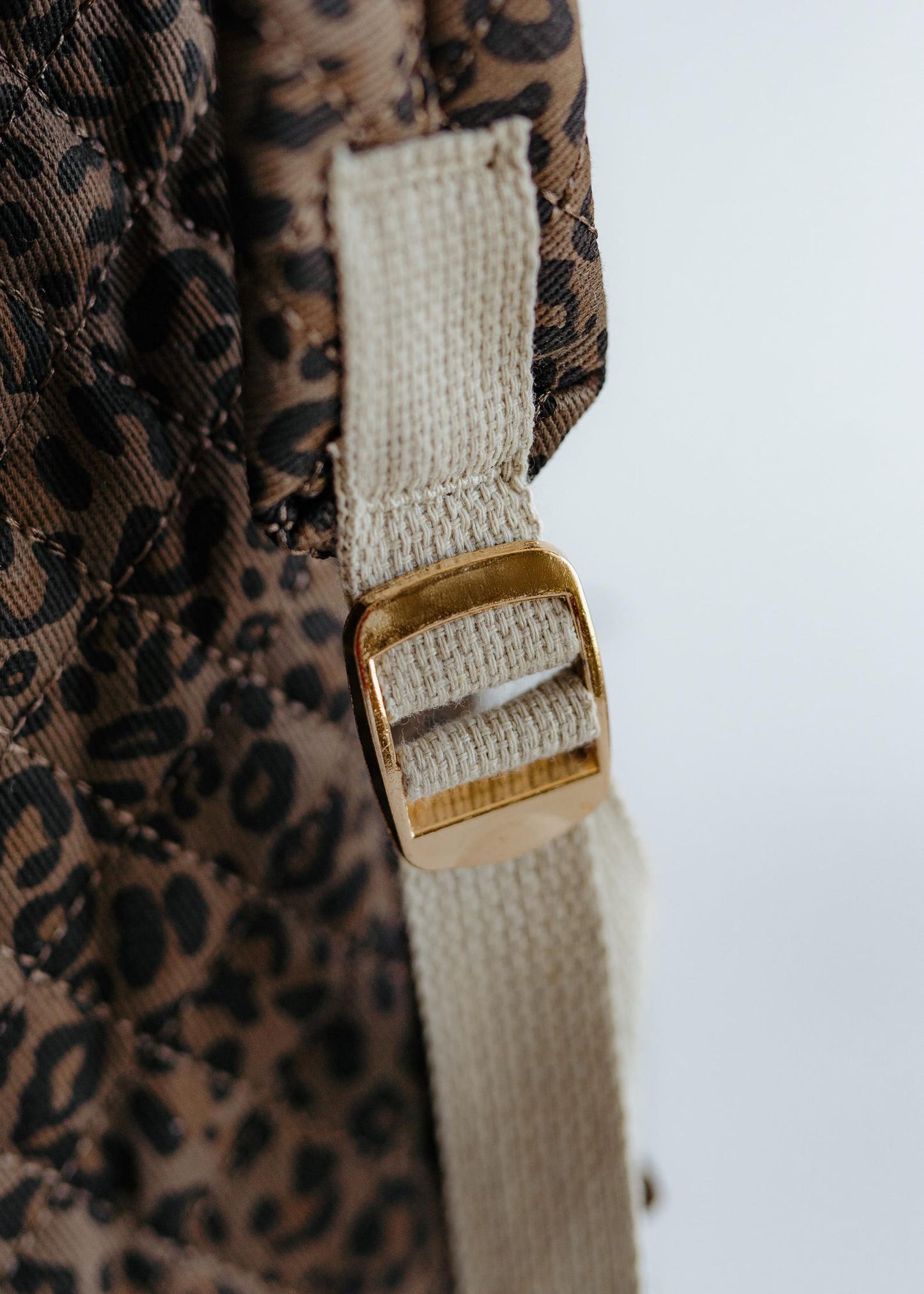 Leopard quilted backpack