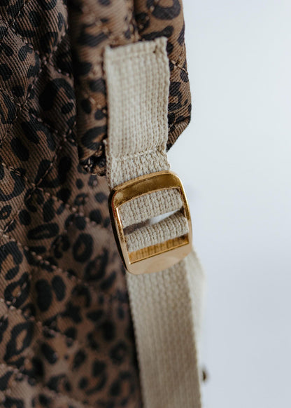 Leopard quilted backpack