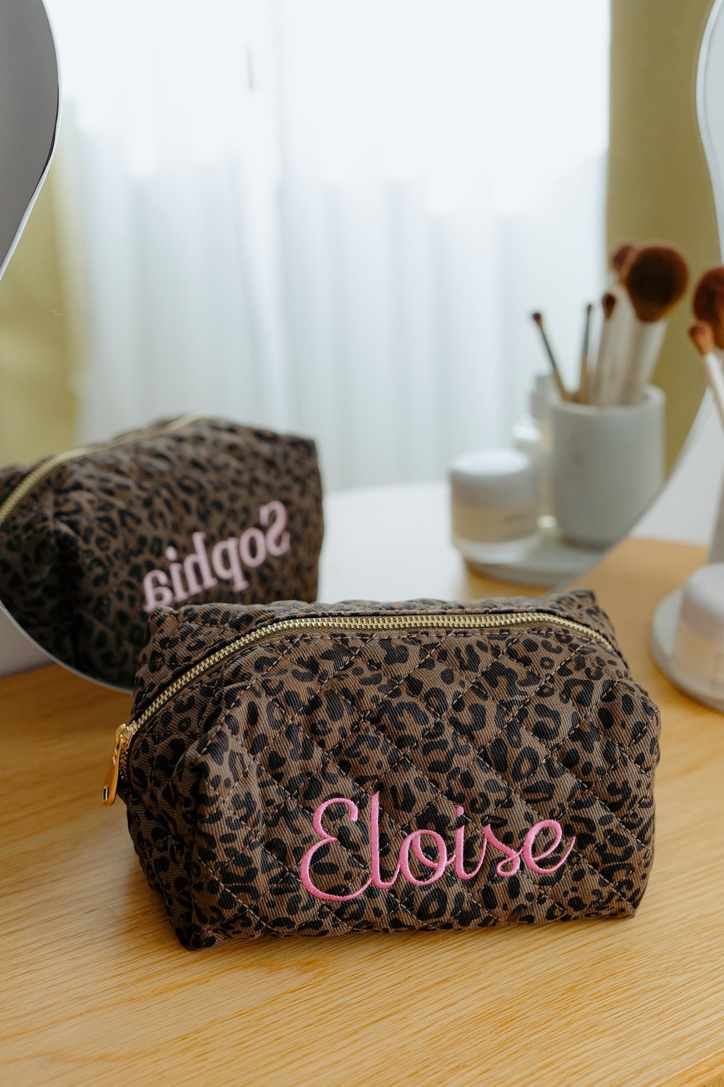 Leopard cosmetic bag